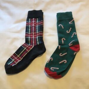 Festive Plaid and Candy Cane Socks Set Banana Republic